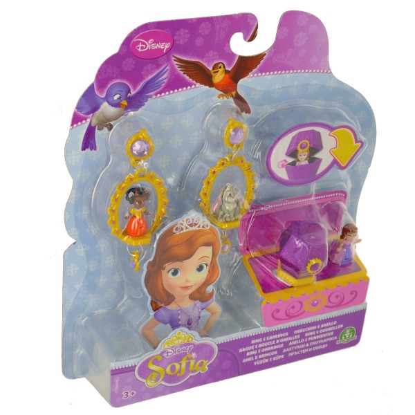 Bijoux Princesse Sofia : Bagues et boucles d'oreilles avec mini figurines : Boîte violette - Giochi-5820-Violet