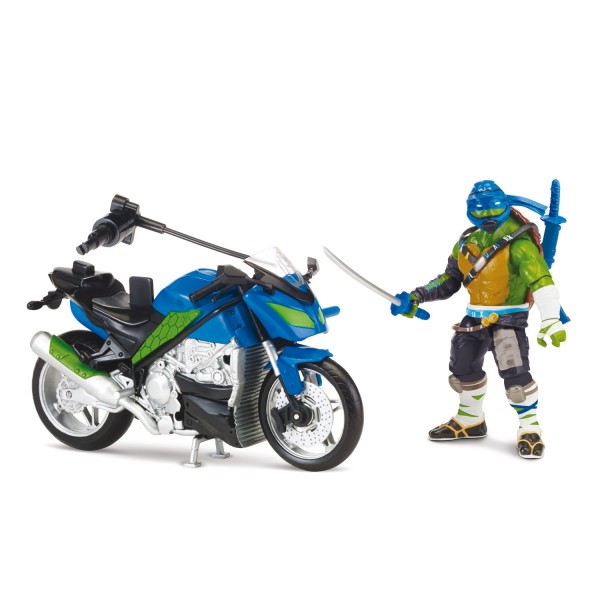 Figurine + Véhicule Tortues Ninja 2 : Leonardo et son street speeder - Giochi-TUV04-1