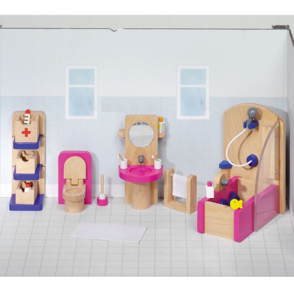 Maison de poupées : Mobilier salle de bain (complet) - Goki-8651748