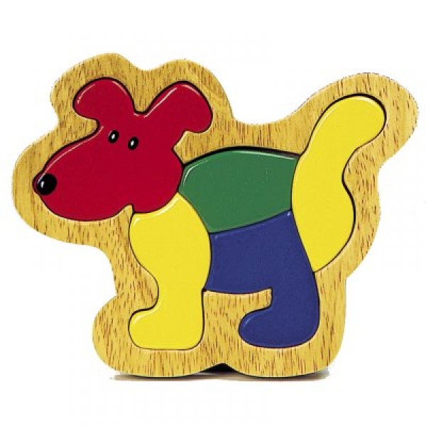 Puzzle 5 pièces en bois : Le chien - Goki-86GK051