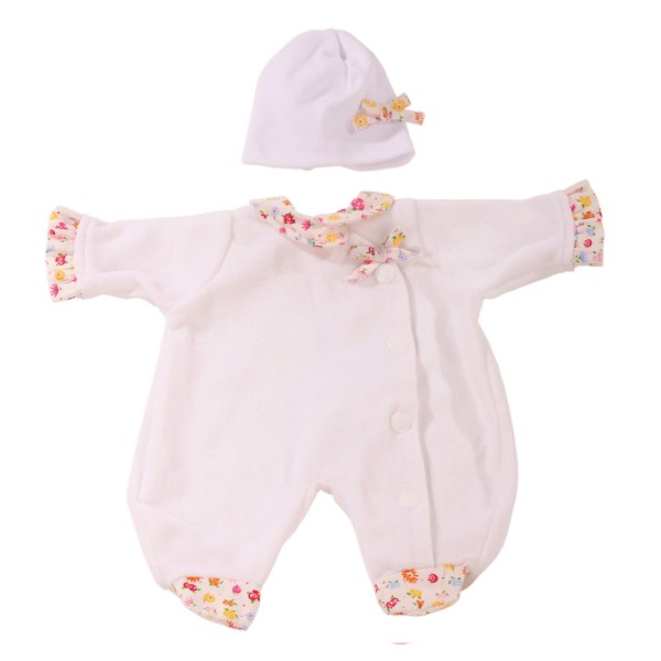 Vêtement pour poupée de 30 à 33 cm : Pyjama blanc avec bonnet - Gotz-3402590