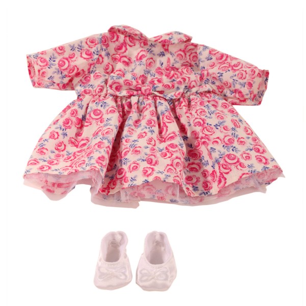 Vêtement pour poupée de 30 à 33 cm : Robe à fleurs et chaussures blanches - Gotz-3402580