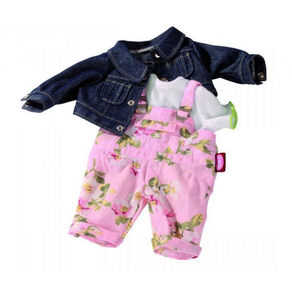 Vêtement pour poupée de 30 à 33 cm : Salopette, veste en jeans, T-shirt - Gotz-3402180