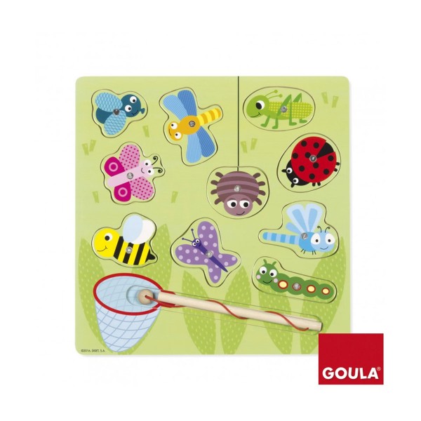 Puzzle en bois 10 pièces : Petites bêtes magnétiques - Diset-Goula-53134