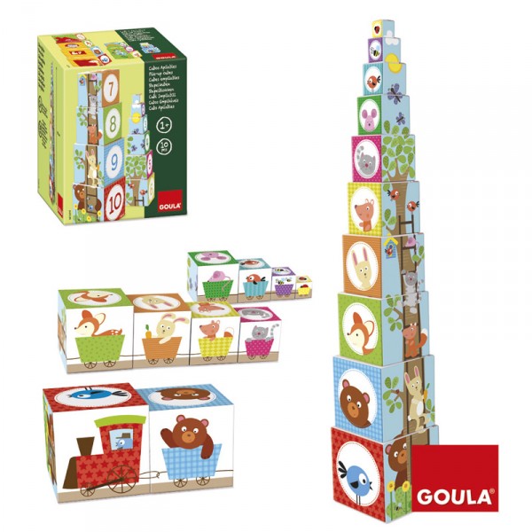 Cubes à empiler Forêt - Diset-Goula-55219
