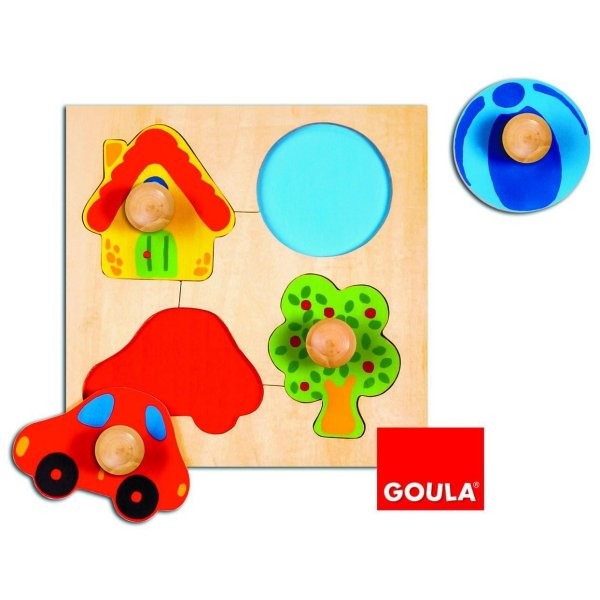 Encastrement 4 pièces en bois : Puzzle couleur - Diset-Goula-53015