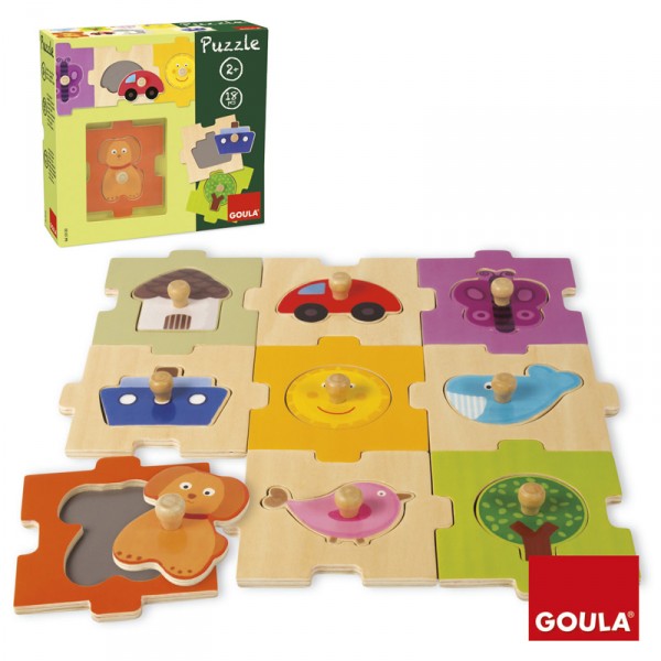 Puzzle interchangeable 18 pièces en bois - Diset-Goula-53120