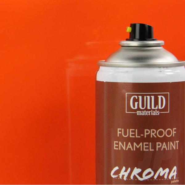 Peinture Chroma Gloss Enamel (Résistant Carburant) Orange (400ml Aerosol) - Guild Materials - GLDCHR6406