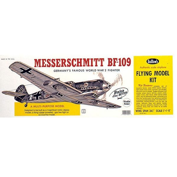 Maquette avion en bois : Messerschmitt BF-109 - Guillows-0280401