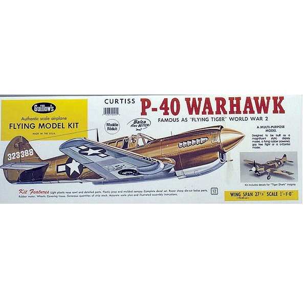 Maquette avion en bois : P-40 Warhawk - Guillows-0280405
