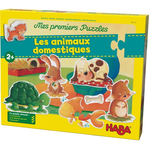 Puzzles 2 à 4 pièces : 5 puzzles Mes premiers Puzzles : Les animaux domestiques - Haba-302714