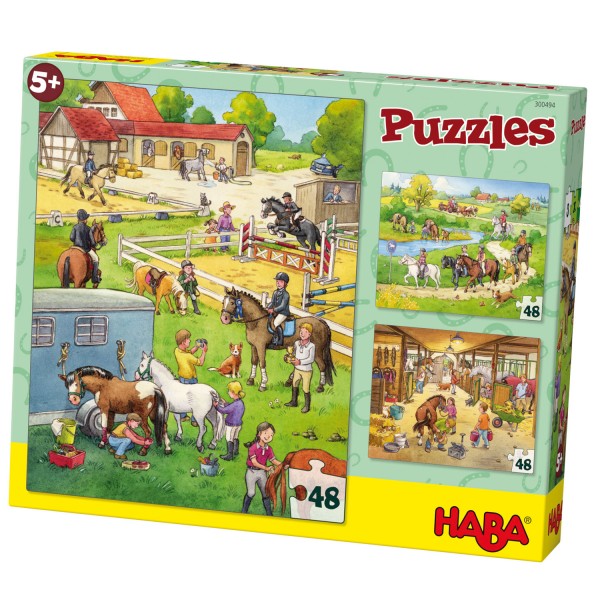 Puzzle 3 x 48 pièces : Le Centre Equestre - Haba-300494