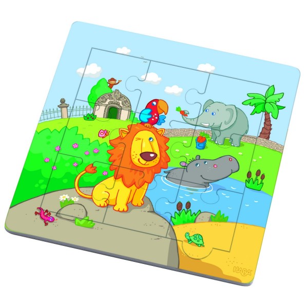 Puzzle cadre 9 pièces : Les amis du lion - Haba-7637