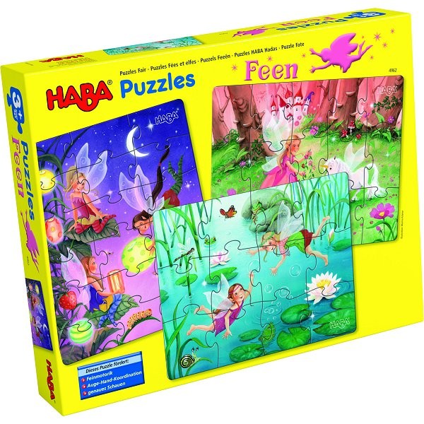 Puzzles 12 à 18 pièces : 3 puzzles Fées et elfes - Haba-5983