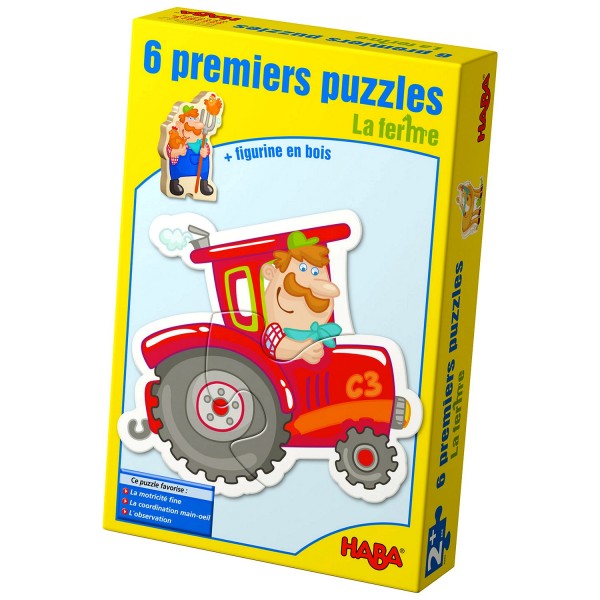 Puzzles 2 à 4 pièces : 6 puzzles : La ferme - Haba-3940