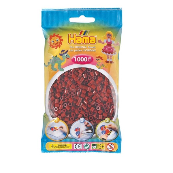 Sachet de 1000 perles Hama Midi : Rouge brun - Hama-207-30