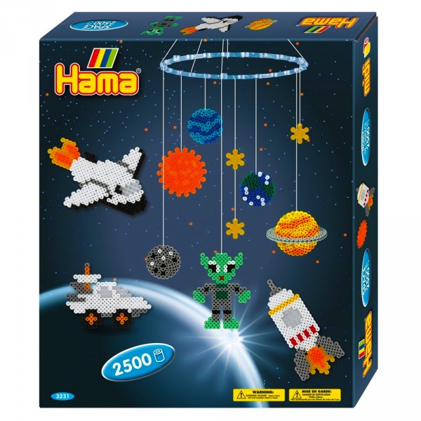 Boîte de 2500 perles et plaques Hama Midi : Mobile de l'espace - Hama-3231