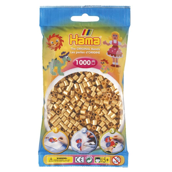 Sachet de 1000 perles Hama Midi : Or - Hama-207-61
