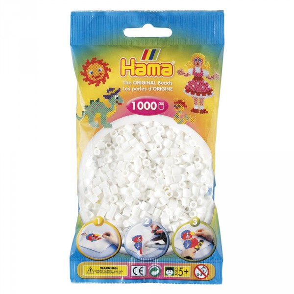Sachet de 1000 perles Hama Midi : Blanc - Hama-207-01