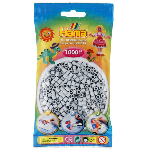 Sachet de 1000 perles Hama Midi : gris clair - Hama-207-70