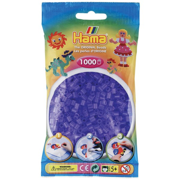 Sachet de 1000 perles Hama Midi : Lilas transparent - Hama-207-74
