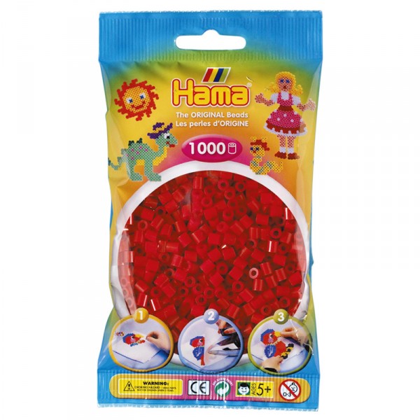 Sachet de 1000 perles Hama Midi : Rouge Noël - Hama-207-22