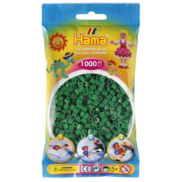 Sachet de 1000 perles Hama Midi : Vert - Hama-207-10