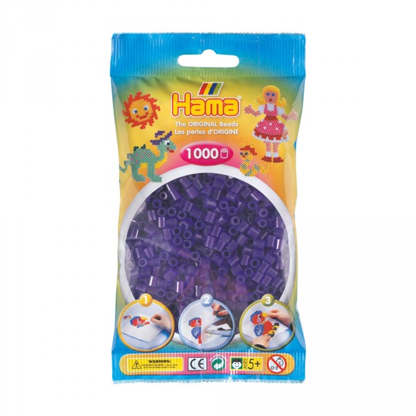 Sachet de 1000 perles Hama Midi : Violet transparent - Hama-207-24