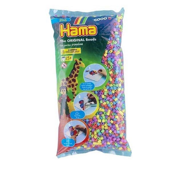 Sachet de 6000 perles Hama Midi : Pastel mixte - Hama-205-50