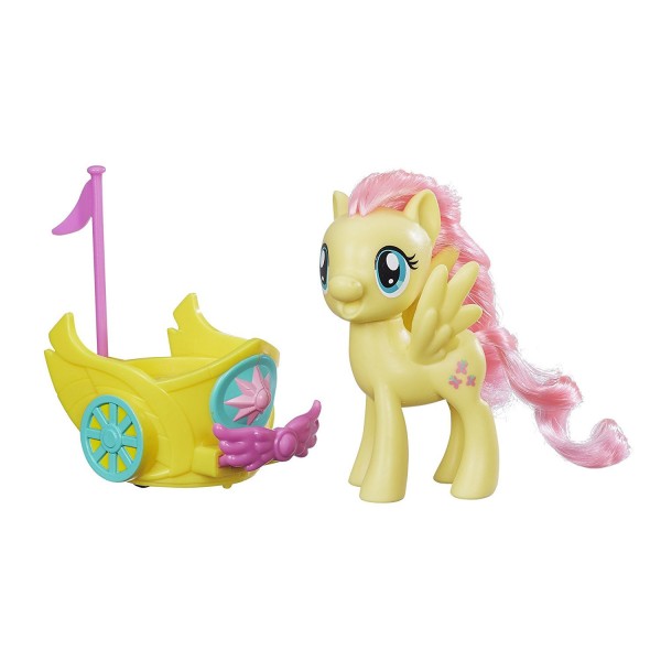 Figurine My Little Pony avec véhicule royal tournant : Fluttershy - Hasbro-B9159-B9836
