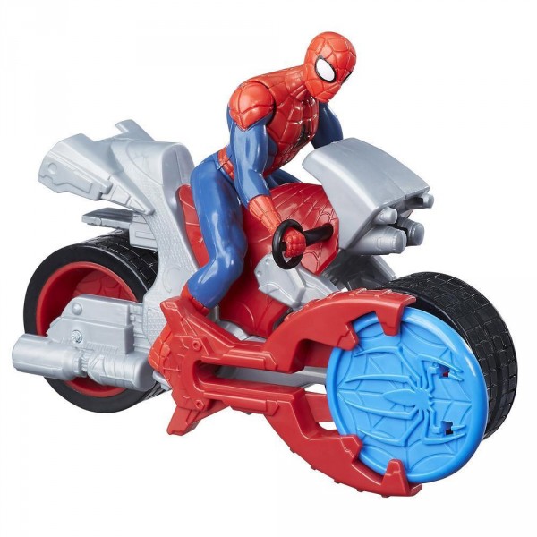 Figurine Spiderman Blast 'n Go : Spider-Man avec moto - Hasbro-B9705-B9994