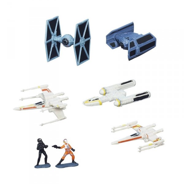 Figurine Star Wars : Coffret Micromachines 7 vaisseaux et figurines : Attaque de la tranchée - Hasbro-B3496-B3499
