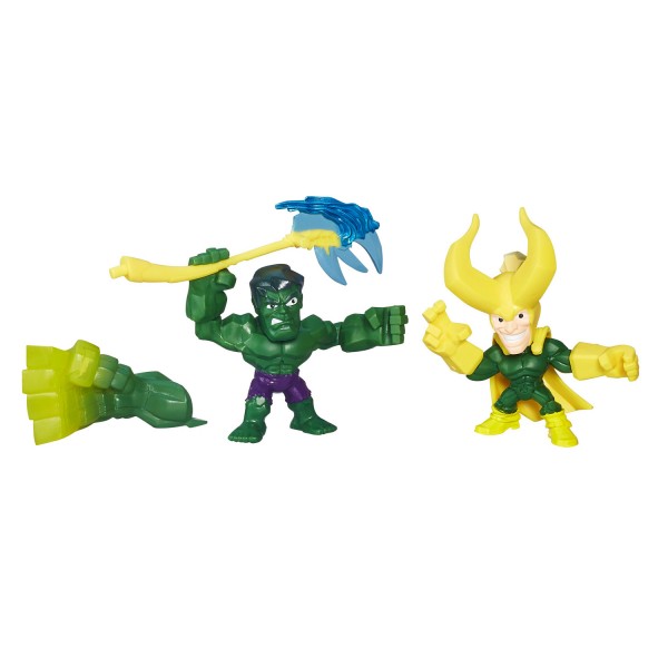 Figurine Super Hero Mashers Micro : Mini figurines Avengers : Hulk vs Loki - Hasbro-B6432-B6688