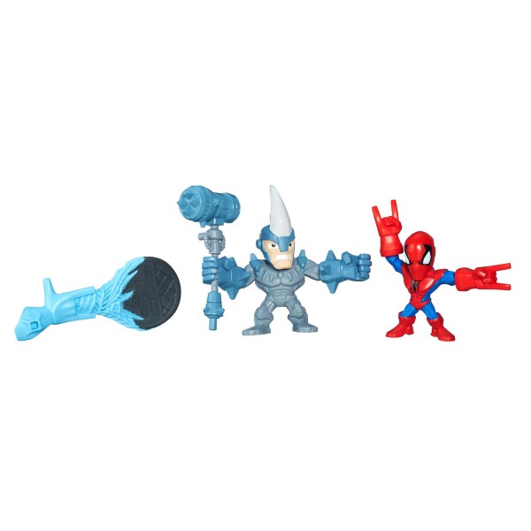 Figurine Super Hero Mashers Micro : Mini figurines Avengers : Spider-Man vs Rhino - Hasbro-B6687-B6432