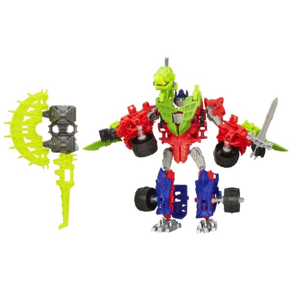Figurine Transformers : Construc-Bots Dinobots Warriors : Optimus Prime et Gnaw Dino - Hasbro-A6149-A6165