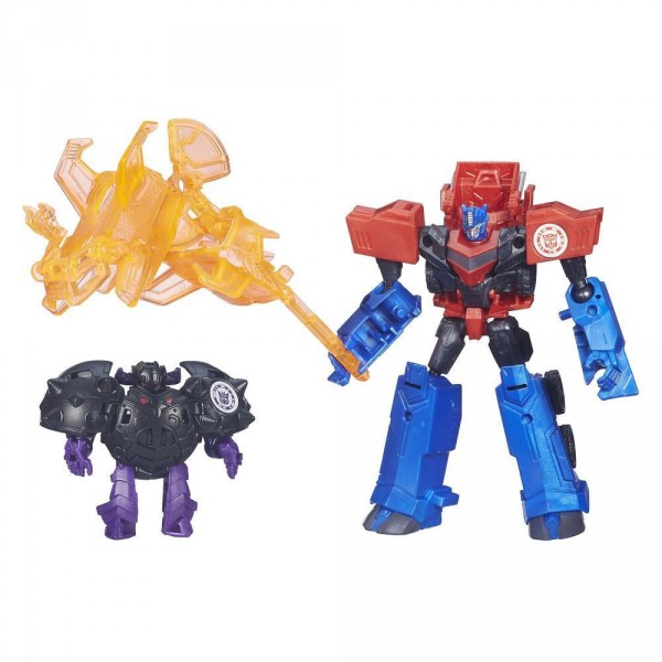 Figurine Transformers : RID Mini-Con Battle Pack : Optimus Prime vs Decepticon Bludgeon - Hasbro-B4713-B4714