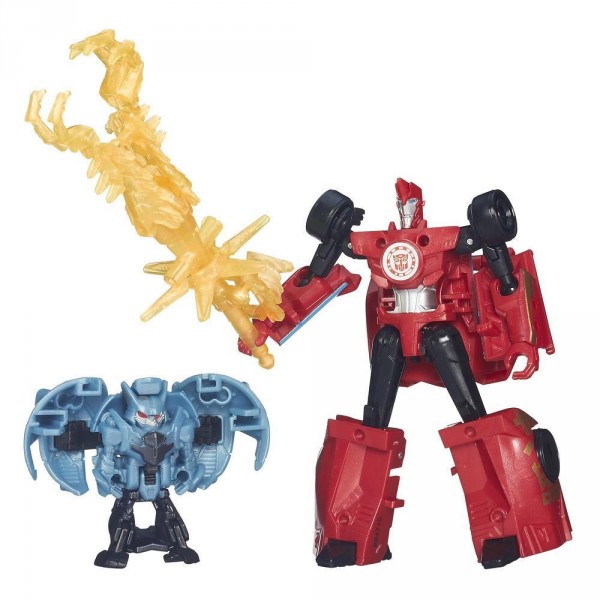 Figurine Transformers : RID Mini-Con Battle Pack : Sideswipe vs Decepticon Anvil - Hasbro-B4713-B4715