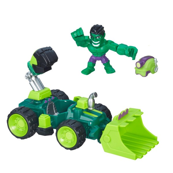 Véhicule et micro figurine Marvel Super Hero Mashers : Smash-Dozer de Hulk - Hasbro-B6433-B6685