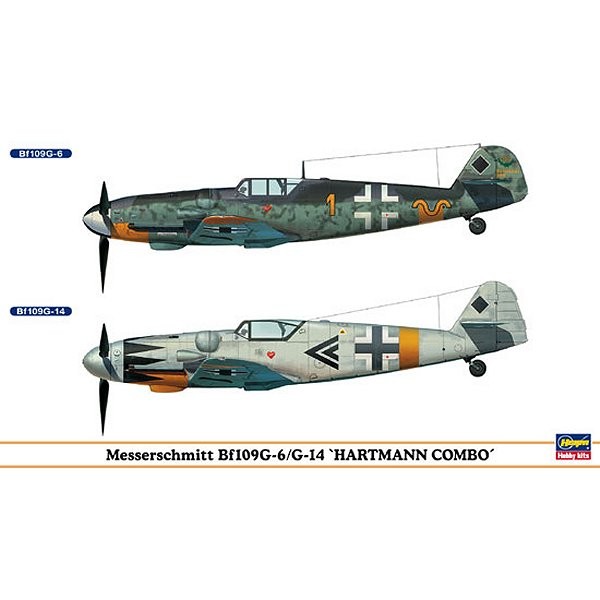 Maquettes avions : Messerschmitt Bf109G-6 & Bf109G-14 Hartmann Combo : 2 modèles - Hasegawa-01901