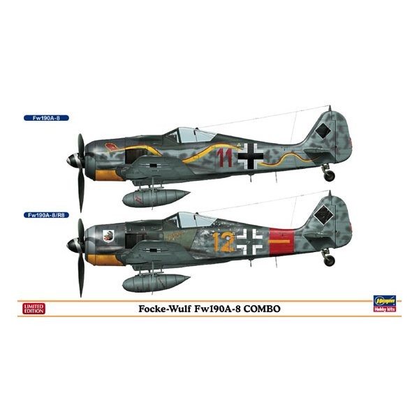 Maquettes avions : Focke Wulf Fw190A-8 Combo : 2 modèles - Hasegawa-01904
