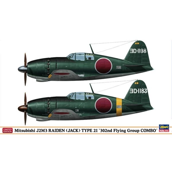 Maquettes avions : Mitsubishi J2M3 Raiden Type 21 '302nd Flying Group Combo : 2 modèles - Hasegawa-01931