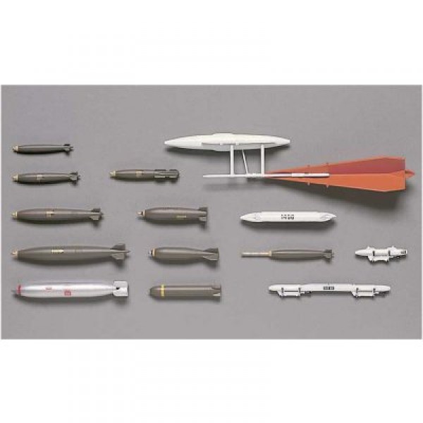Accessoires militaires : Armement avion 1/48 : US Bombs & Tow Target System - Hasegawa-36001