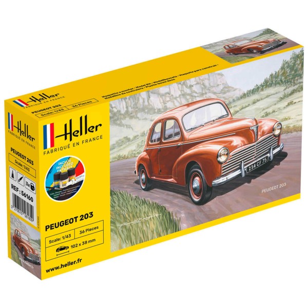 Maquette voiture : Starter Kit : Peugeot 203 - Heller-56160