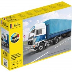 Maquette camion : Kit : Volvo F12-20 Globe Trotter & Twin-Axle Semi trailer