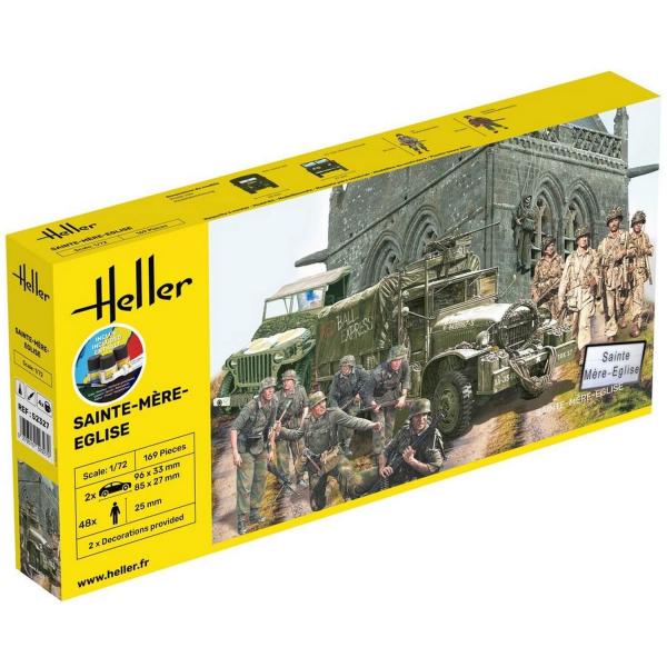 Maquettes et figurines militaires : Starter Kit - Sainte-Mère-Eglise - Heller-52327