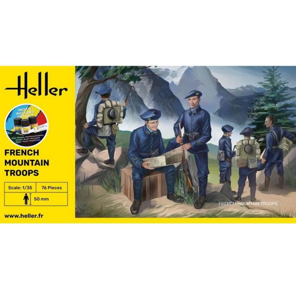 Figurines militaires : Starter Kit - Troupes de montagne françaises - Heller-57223