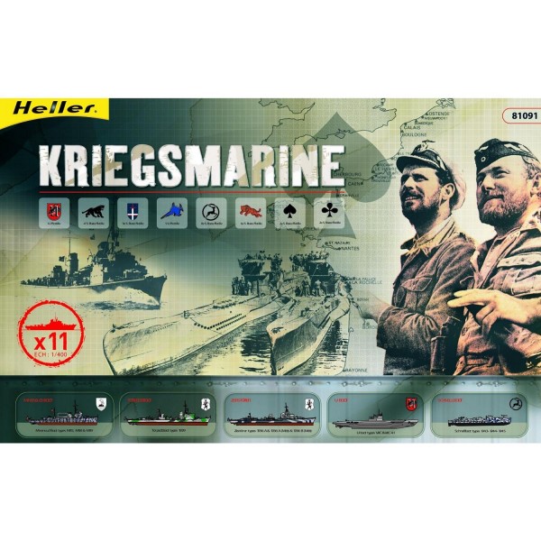 Coffret Kriegsmarine 1/400 - Maquette Heller 81091 - Heller-81091