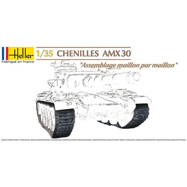 Maquette Char : Chenilles AMX 30 : Assemblage maillon par maillon - Heller-81301