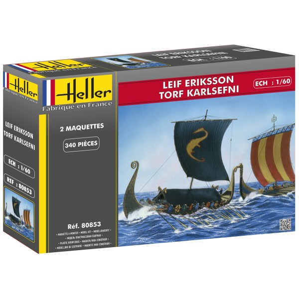 Coffret 2 maquettes bateaux : Leif Eriksson & Torf Karlsefni - Heller-80853