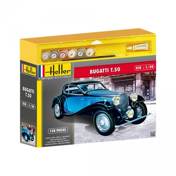 Kit avec peinture Maquette Voiture : Bugatti T.50 - Heller-50706